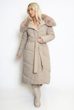 Long Puffer Long Coat With Removable Faux Fur