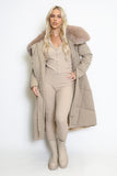 Long Puffer Long Coat With Removable Faux Fur