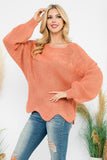 Dusty Coral Crochet Sweater