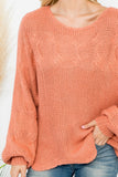 Dusty Coral Crochet Sweater