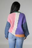 Kaylie Crochet Color-block Sweater