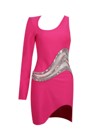 One Sleeve Crystal Bandage Dress