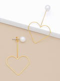 Heart Charm Pearl Drop Earring