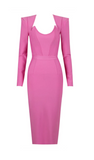 Square Neck Hepburn Bandage Dress