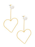 Heart Charm Pearl Drop Earring