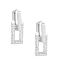 Pave Double Link Drop Earring