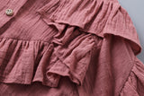 Solid Color Shirt And Denim Skirt 2 Piece