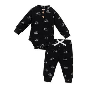 Baby Boy Sun Print Bodysuit & Pant Sets