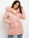 Hooded Faux Fur Lined Quilted Coat