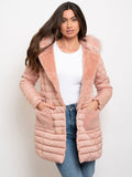 Hooded Faux Fur Lined Quilted Coat