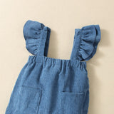 Baby Girl Casual Corduroy Overalls & Headband