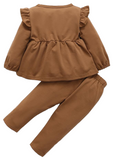 Baby Girls 2 Piece Bow Peplum Top & Pant