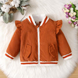 Baby Girl Ruffled Corduroy Jacket