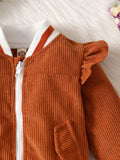 Baby Girl Ruffled Corduroy Jacket