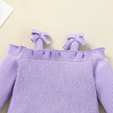 Baby Girls Ribbed Long Sleeve Top + Pant Set