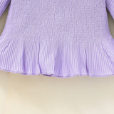 Baby Girls Ribbed Long Sleeve Top + Pant Set