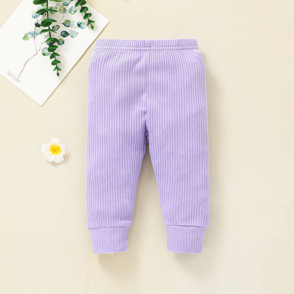 Baby Girls Ribbed Long Sleeve Top + Pant Set