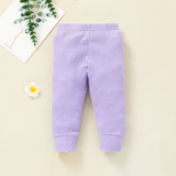 Baby Girls Ribbed Long Sleeve Top + Pant Set