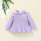 Baby Girls Ribbed Long Sleeve Top + Pant Set