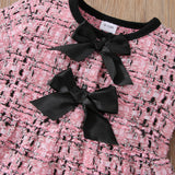 Baby Girl Gird Bow Top And Trousers 2-Piece Set