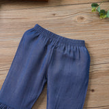 Girls Flared Sleeve Lace Top & Bell Pant Sets