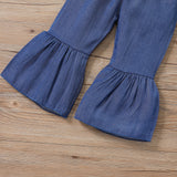 Girls Flared Sleeve Lace Top & Bell Pant Sets