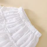 Girls Puff Sleeve Crop Top And Skirt Set