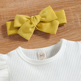 Baby Girl Ribbed Top & Corduroy Skirt & Headband Sets