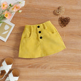Baby Girl Ribbed Top & Corduroy Skirt & Headband Sets
