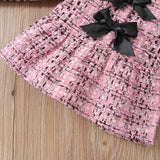 Baby Girl Gird Bow Top And Trousers 2-Piece Set