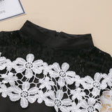 Girl Jumpsuit With Lace Trim & Belt