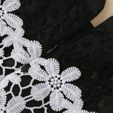 Girl Jumpsuit With Lace Trim & Belt