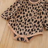Baby Girl Leopard Leather Skirt 2-Piece Set