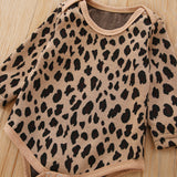 Baby Girl Leopard Leather Skirt 2-Piece Set
