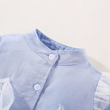 Tulle Asymmetric Long Sleeve Shirt