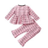 Baby Girl Gird Bow Top And Trousers 2-Piece Set