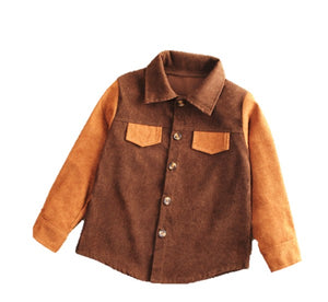 Boys Color Block Corduroy Jacket