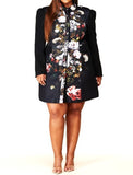 Night Rose Print Dress