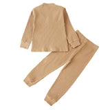 Girls Solid Color Long Sleeve Top & Pants