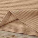 Girls Solid Color Long Sleeve Top & Pants