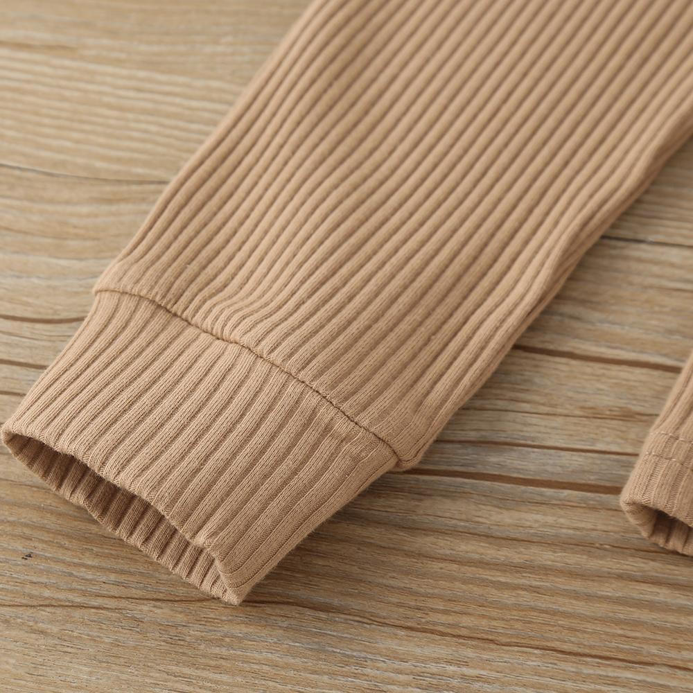 Girls Solid Color Long Sleeve Top & Pants