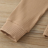 Girls Solid Color Long Sleeve Top & Pants
