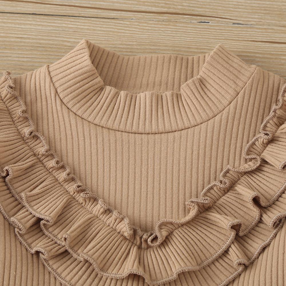 Girls Solid Color Long Sleeve Top & Pants