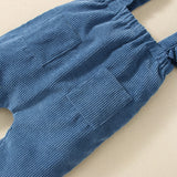Baby Girl Casual Corduroy Overalls & Headband