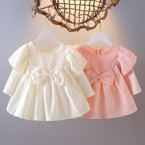 Baby Girl Puff Sleeve Princess Bowknot Dress